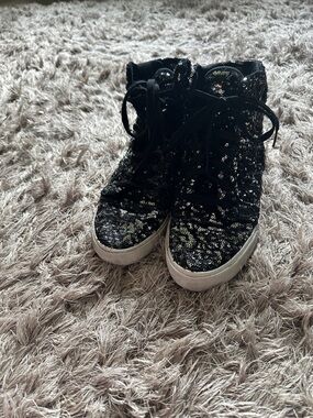 Supra Women’s Size 10 Black Sequin High-Top Fashion Sneakers